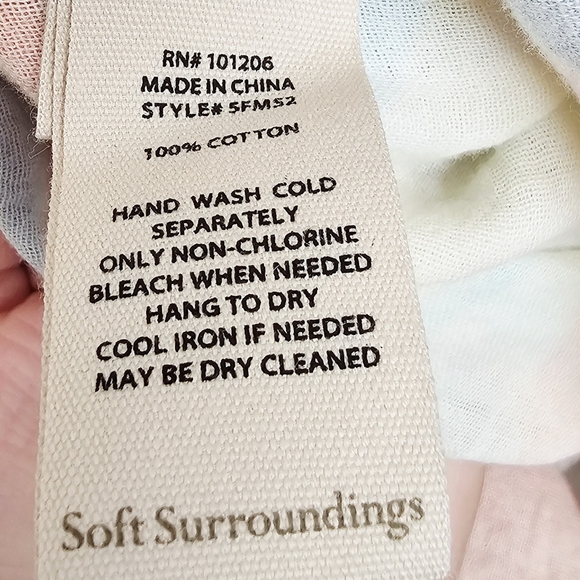 Soft Surroundings 100% Cotton Colorful Abstract Button-Up Women's Shirt Size 1X - Picture 5 of 6